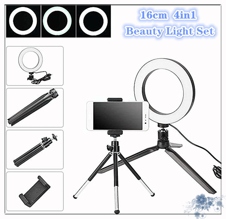Illuminate Your Content Creation with the 360° Rotatable Desktop Live Ring Light